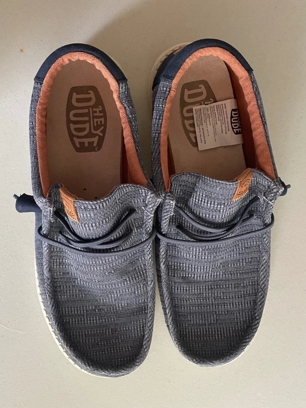 HEYDUDE Men's Wally Grid Slip-on Memory Foam Loafers Blue - Size 10 (Like new)